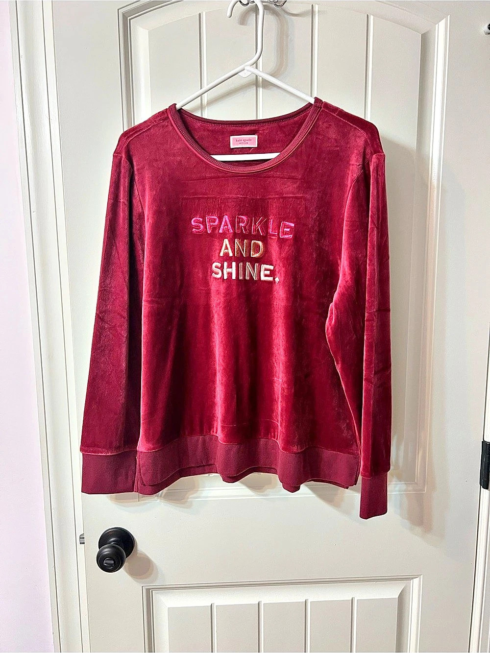 Kate Spade Burgundy Velour Lounge Set || X-Large
